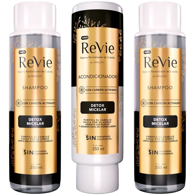 Revie 2 Shampoo + Acondicionador Detox Carbón