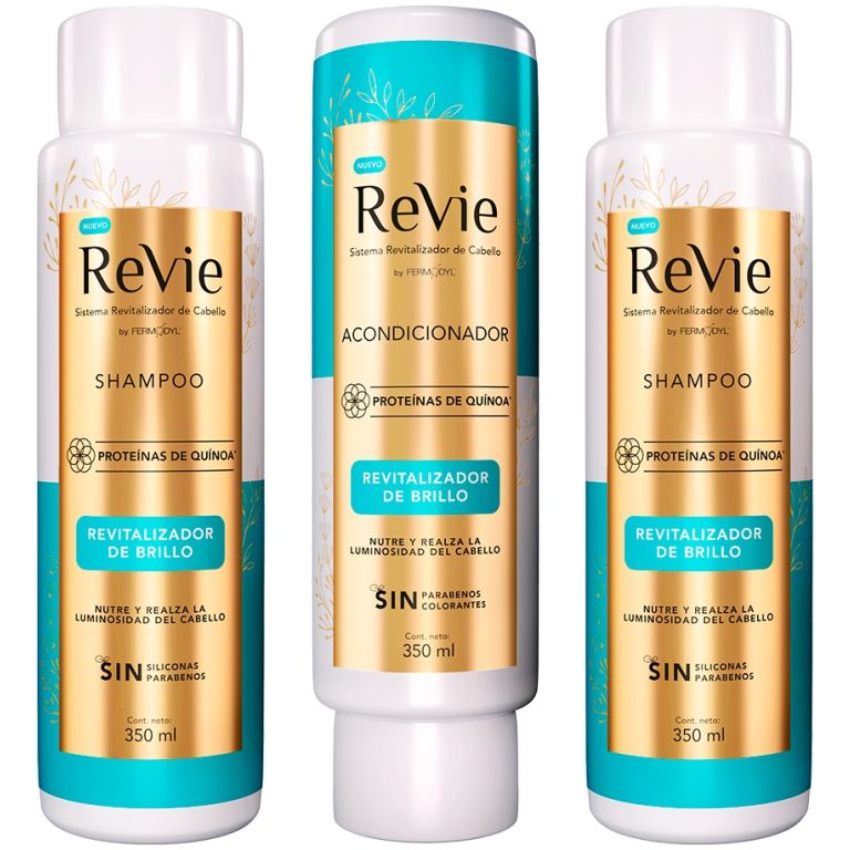 Revie 2 Shampoo + Acondicionador Revitalizador Brillo 350ml C/u: