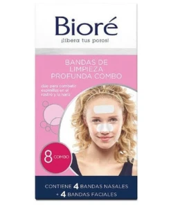 Biore Bandas Limpieza Profunda para Rostro y Nariz 8u