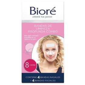 Biore Bandas Limpieza Profunda para Rostro y Nariz 8u