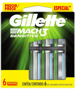 Gillette repuestos para afeitar mach 3 sensitive / 6 unid.