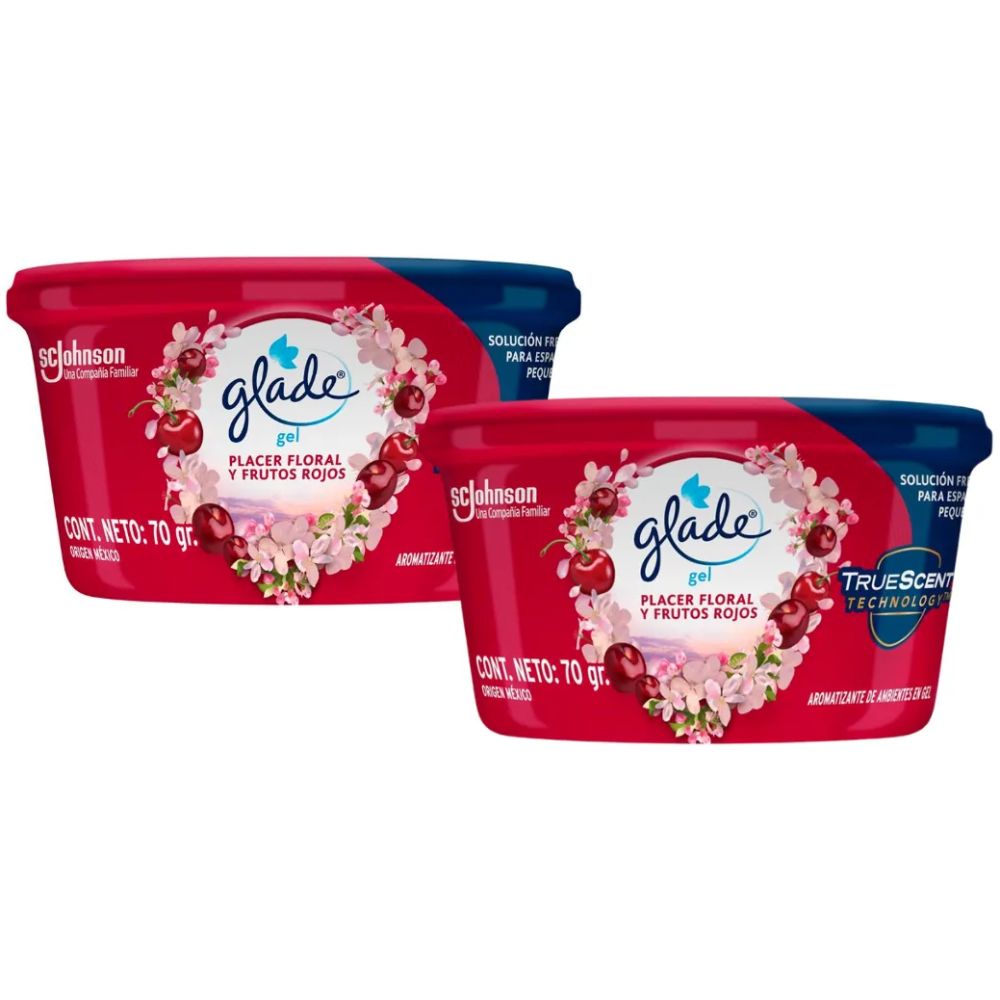 Pack 2 Glade Gel Aromatizante Placer Floral Y Frutos Rojos