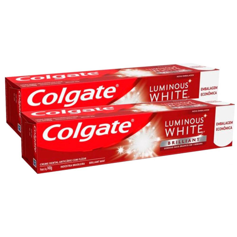 Pack 2 Colgate Pasta Dental Luminous White Brilliant 140g