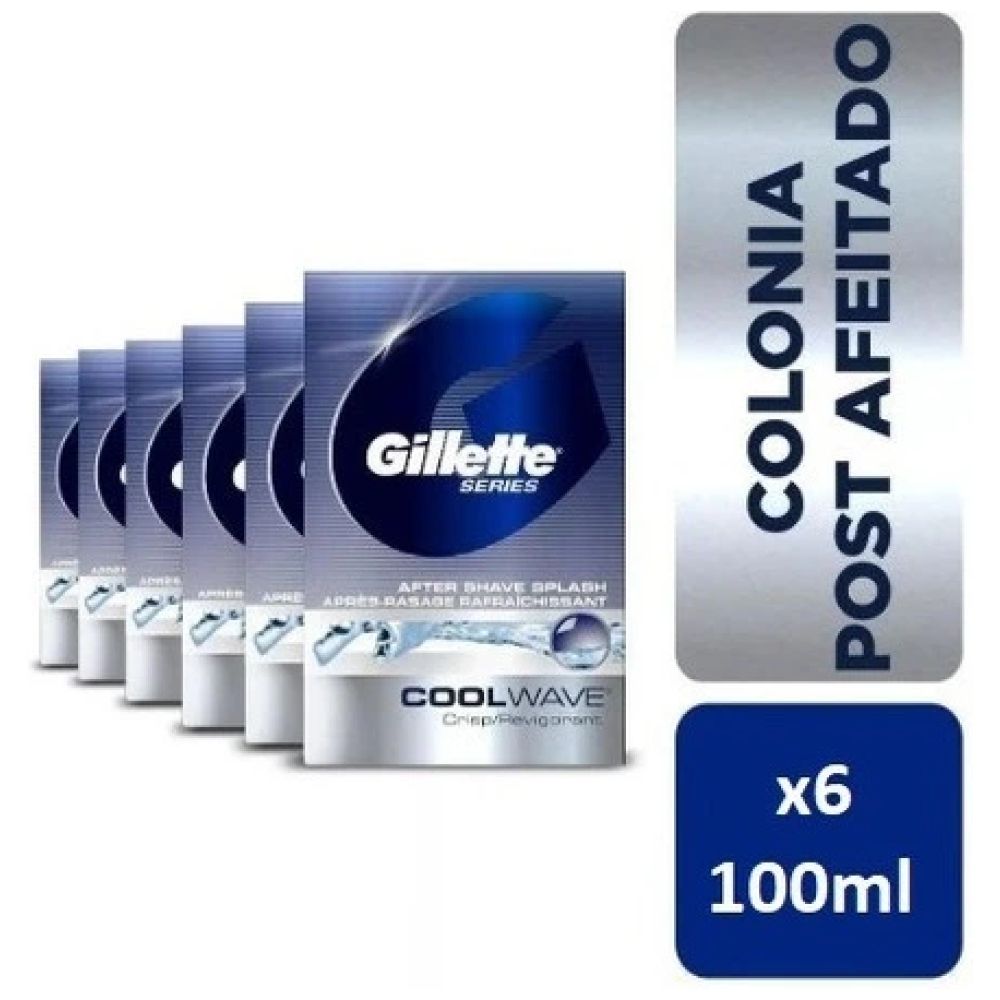 Pack 6 Unid. Aftershave Gillette Coolwave 100Ml
