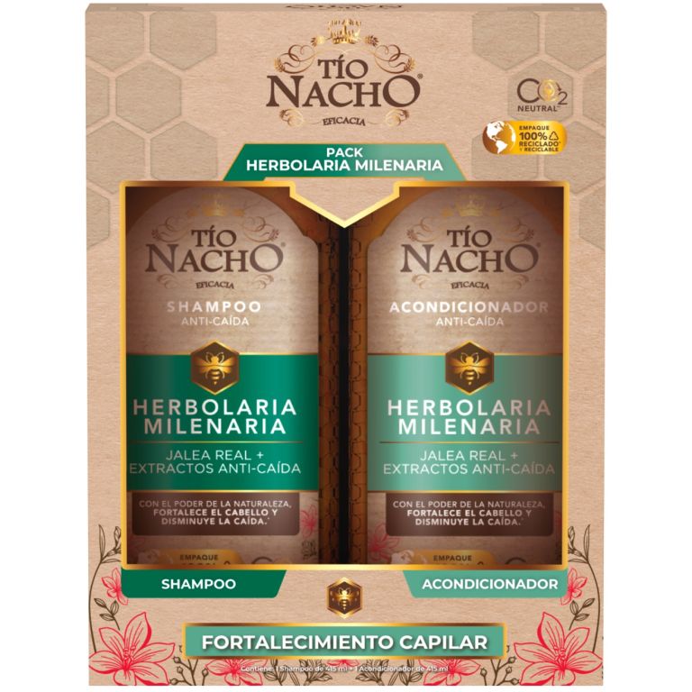 Pack Tío Nacho Herbolaria 01 Shamp. + 01 Acond. C/u 415 Ml.