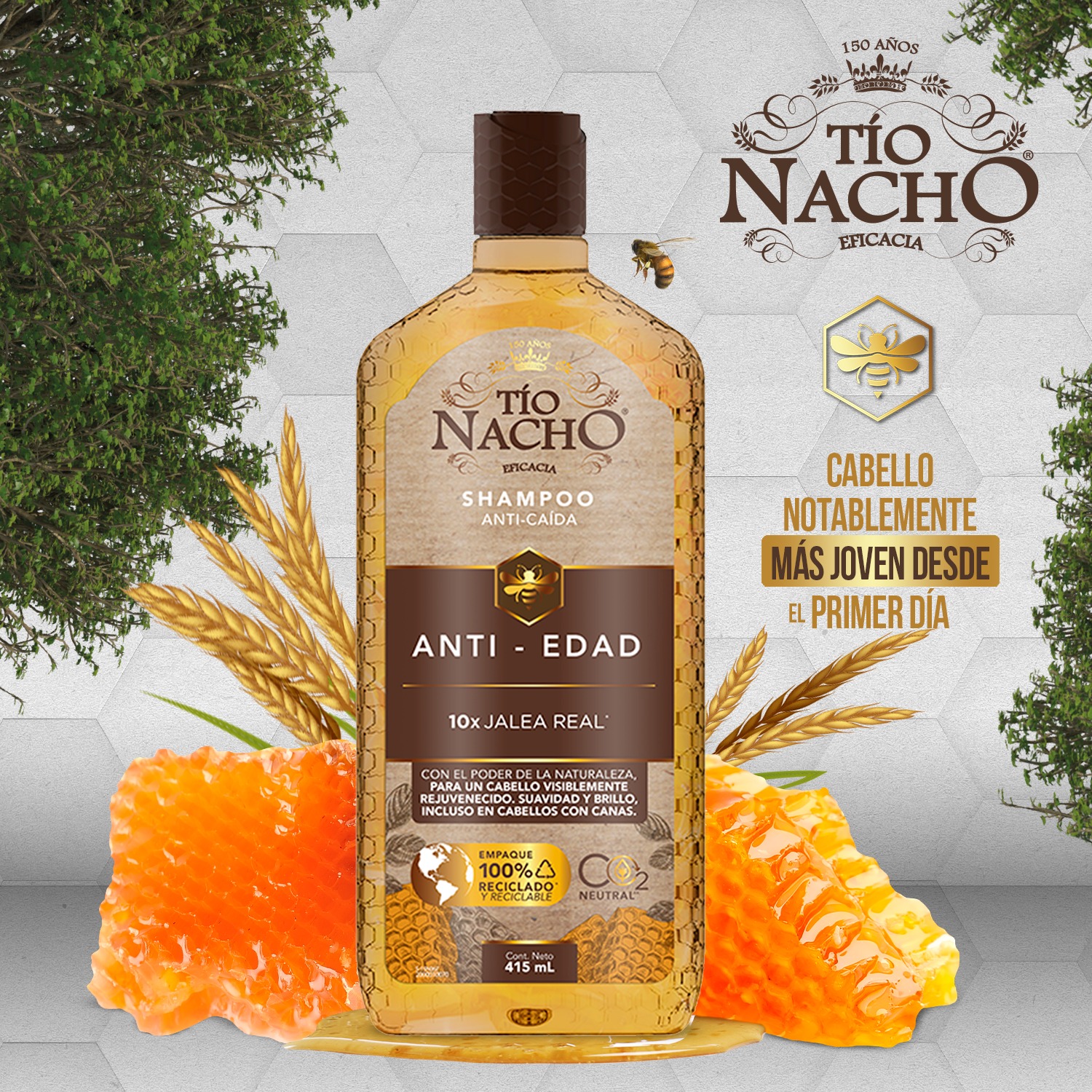 Pack Tío Nacho Jalea Real 01 Shampoo + 01 Acond. C/u 415ml Perfumeria