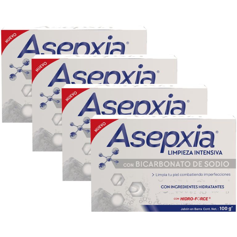 pack asepxia 04 jabón bicarbonato 100g c/u