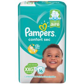 Pampers Pañales Desechables Confort Sec Talla XXG / 16 un.