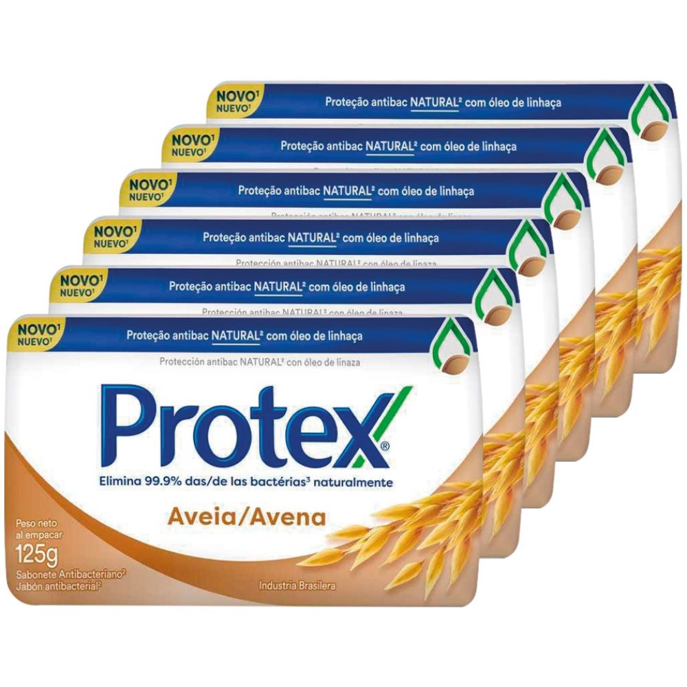 Protex Pack 06 Jabón Antibacterial Avena 125Gr C/U