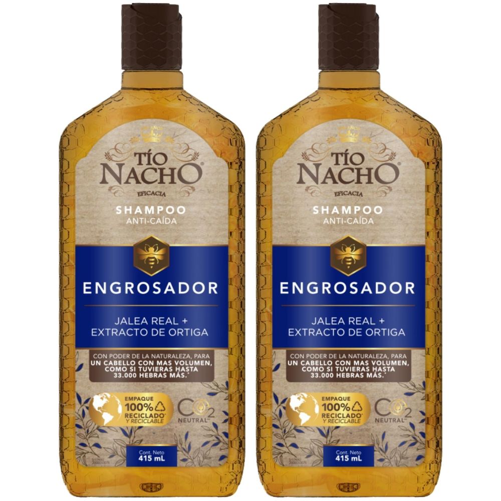 pack tio nacho 02 shampoo engrosador 415ml c/u