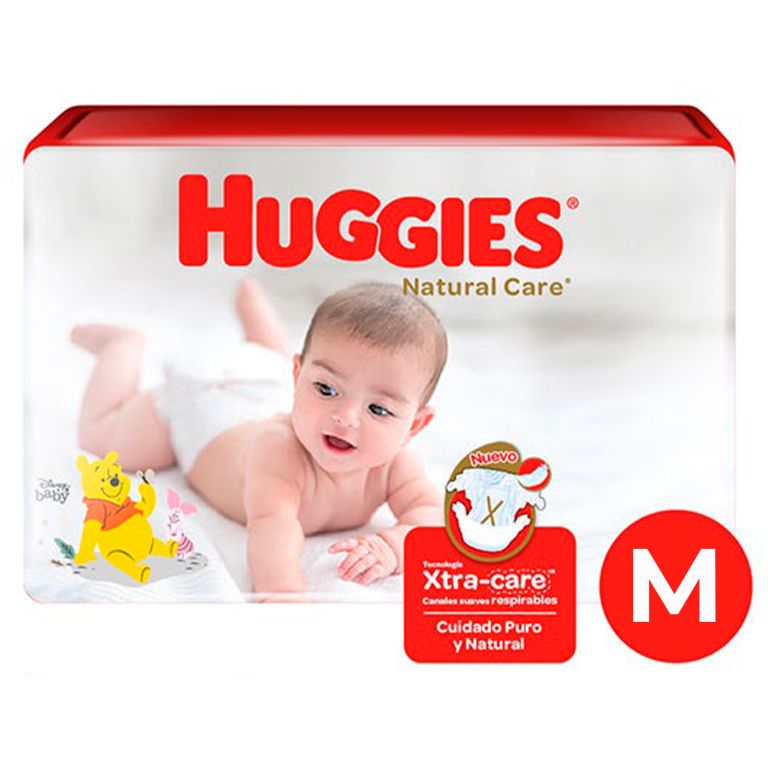 Huggies Pañales Natural Care Xtra Care M 22 unidades