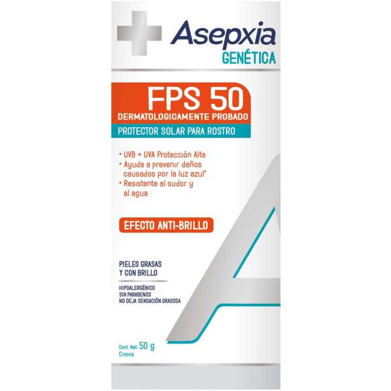 Asepxia GEN Protector Solar para Rostro FPS 50 50G