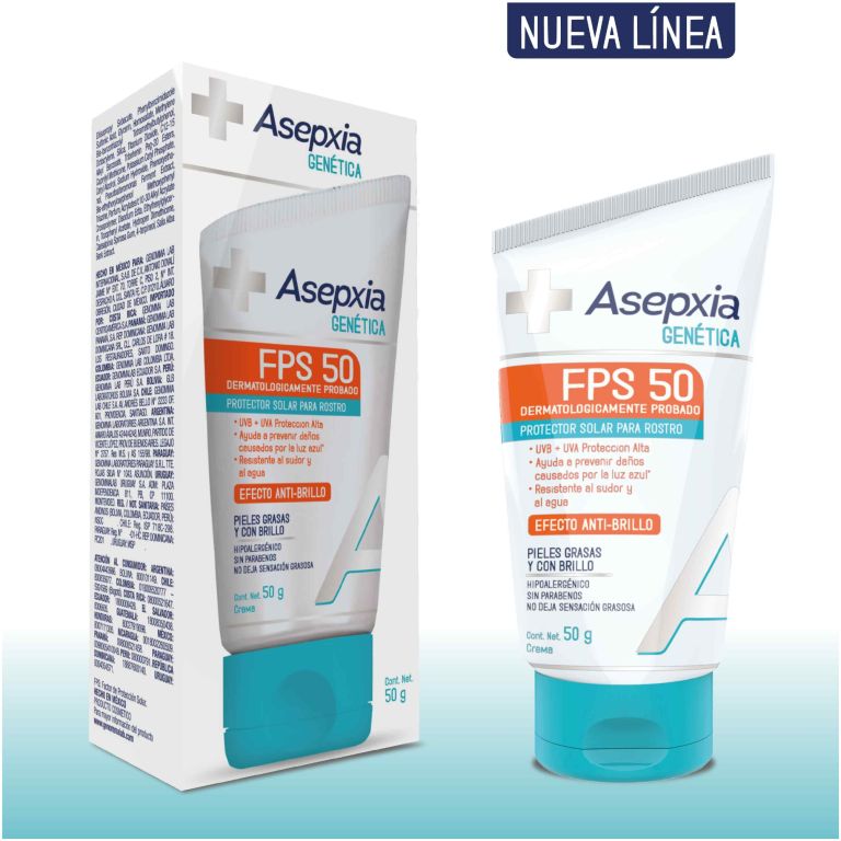 asepxia gen protector solar para rostro fps 50 50g