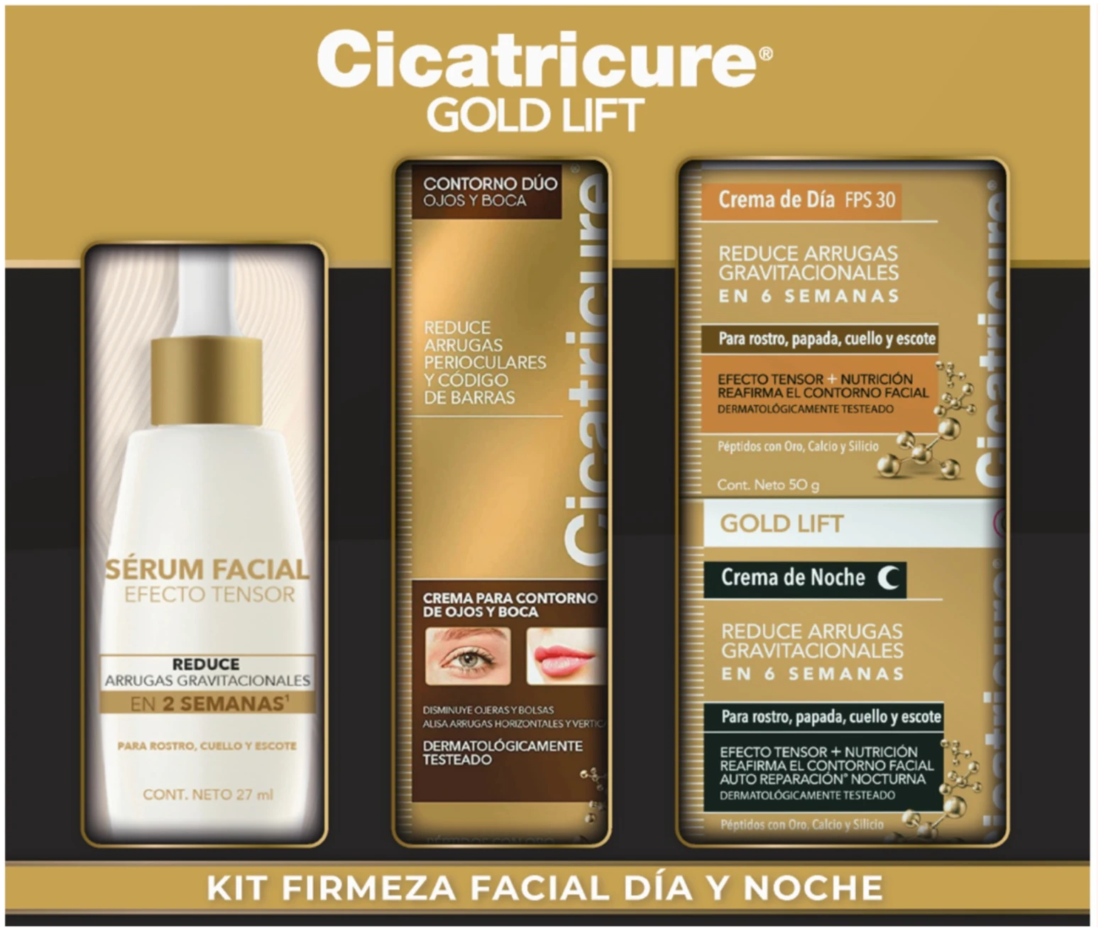 Pack-2---Kit-Firmeza-Facial-Completa-Gold-Lift---Frente-1500Px_11Zon Pack Cicatricure Gold Crema Día + Noche + Contorno + Serum - Imagen 1