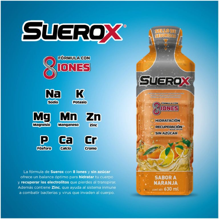 pack suerox 06 bebidas hidratantes naranja 630ml c/u