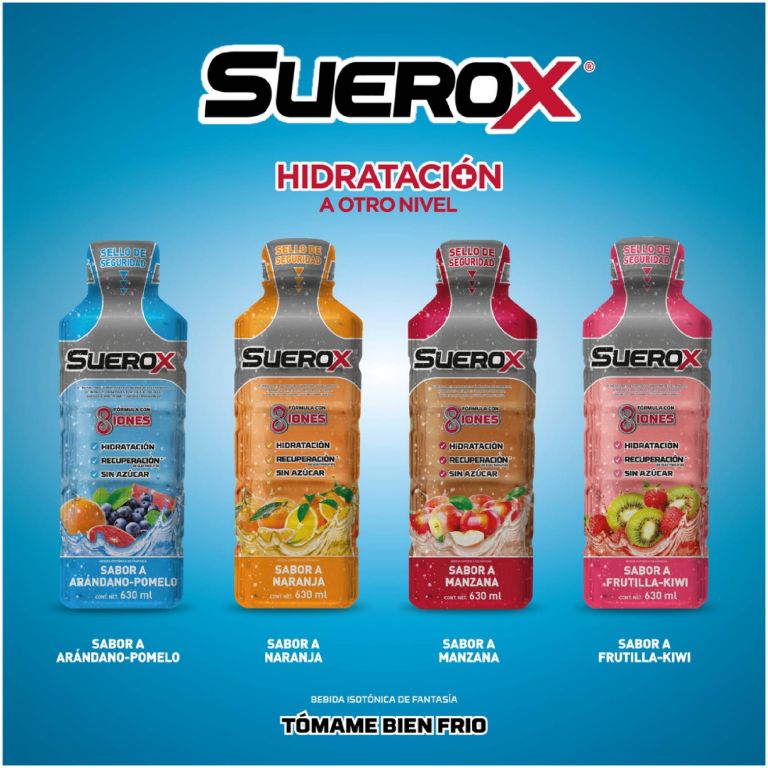 pack suerox 12 bebidas hidratantes arandano pomelo 630ml c/u