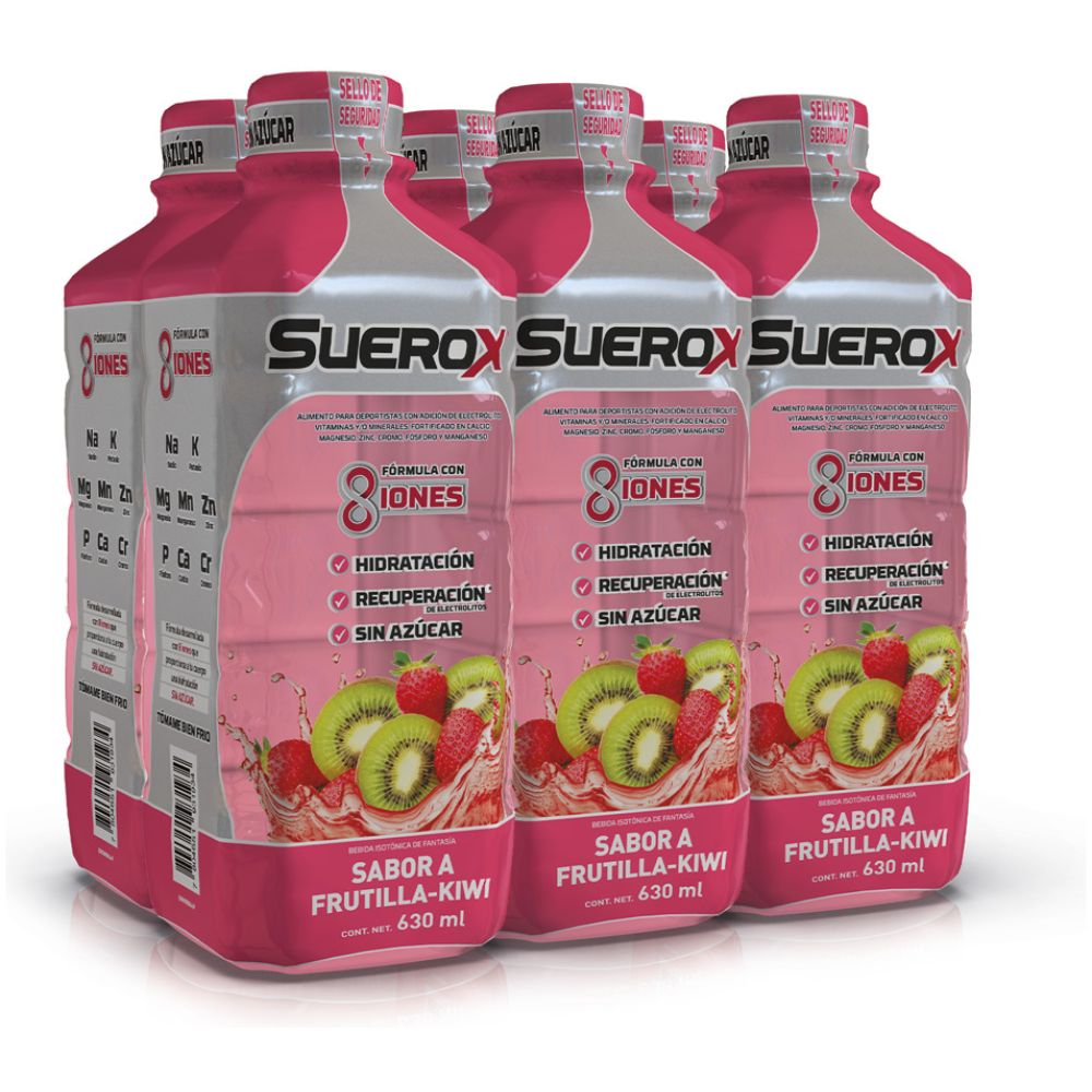 Pack Suerox 06 Bebidas Hidratantes Frutilla Kiwi 630Ml C/U