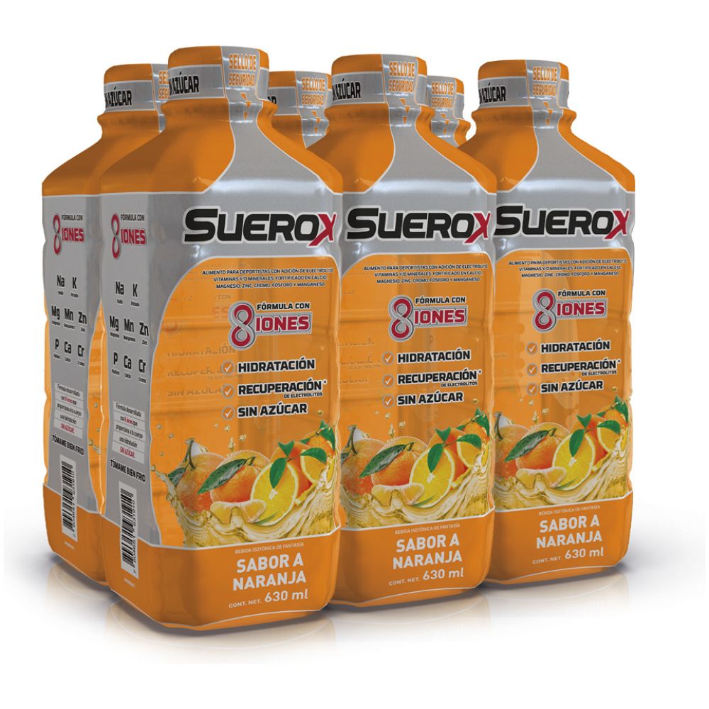 Pack Suerox 06 Bebidas Hidratantes Naranja 630Ml C/U