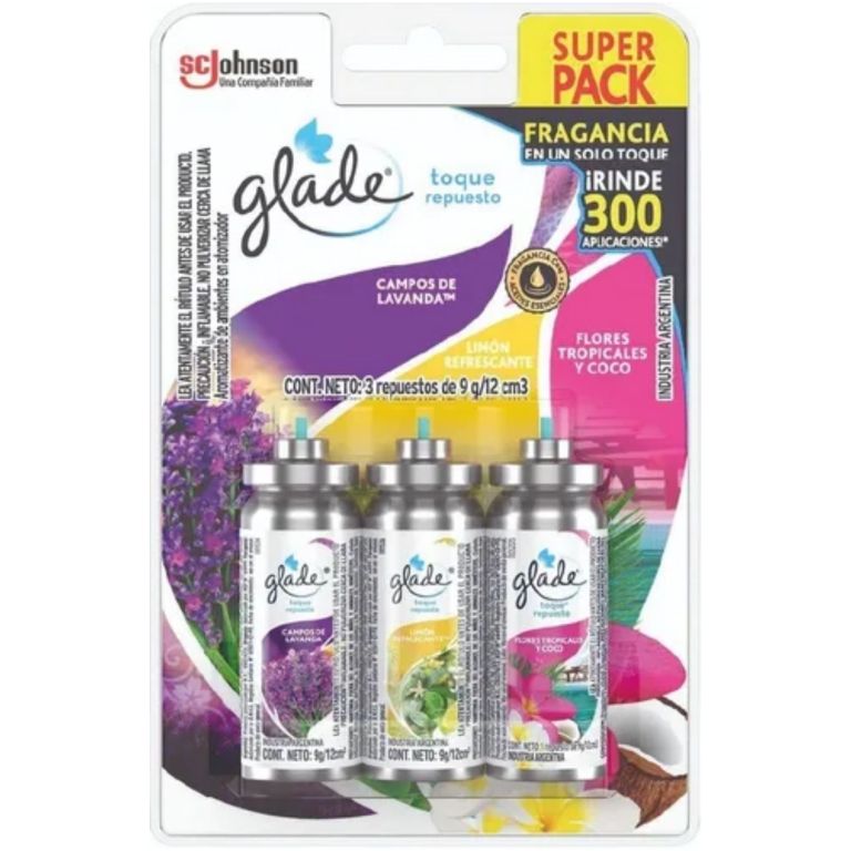 Glade Aromatizante Super Pack Toque 03 Repuestos