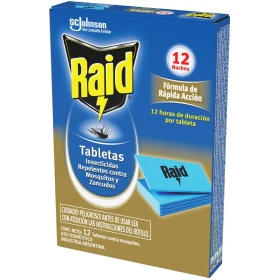 Raid Eléctrico Tabletas Mosquitos Y Zancudos Recarga 12Un