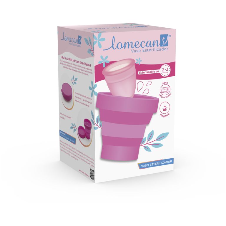pack lomecan copa menstrual talla 1 + vaso esterilizador