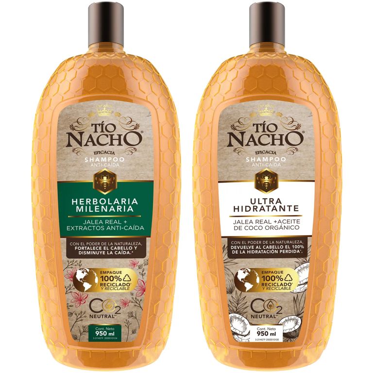 Pack Tio Nacho Shampoo Coco + Herbolaria 950ml C/u
