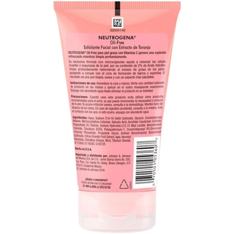 exfoliante facial neutrogena pomelo prevención acné 124ml