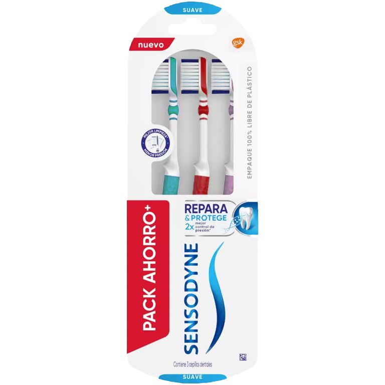 Pack Sensodyne Cepillo Dental Repara y Protege Suave 3 un