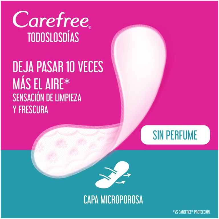 carefree protectores diarios sin perfume x100 un