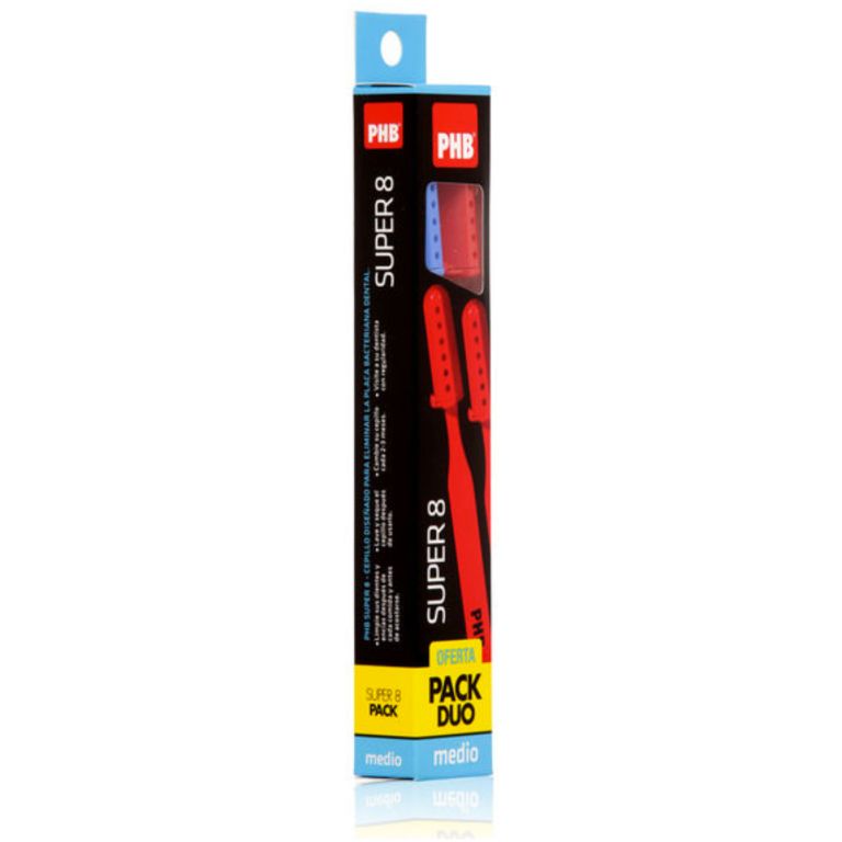 pack 02 cepillo dental phb super 8 medio