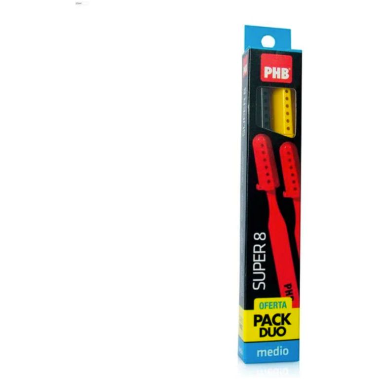 Pack 02 Cepillo Dental PHB Super 8 Medio