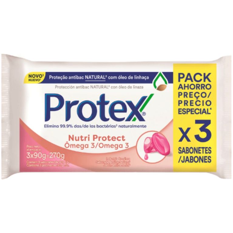 Protex Pack 03 Jabón en Barra Omega 90g C/u