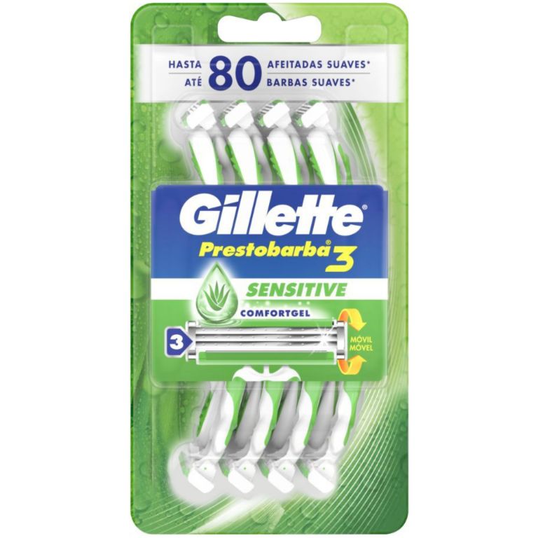 gillette máquina de afeitar prestobarba3 sensitive 8 un
