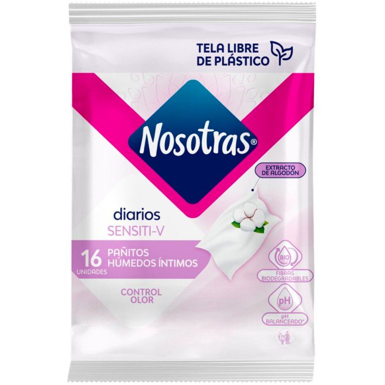 Pañitos Húmedos Íntimos Nosotras Sensiti-V 16un