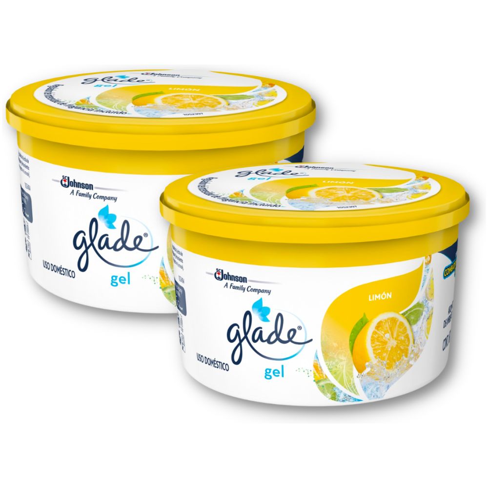 Pack 2 Glade Gel Aromatizante Limón Refrescante 70g