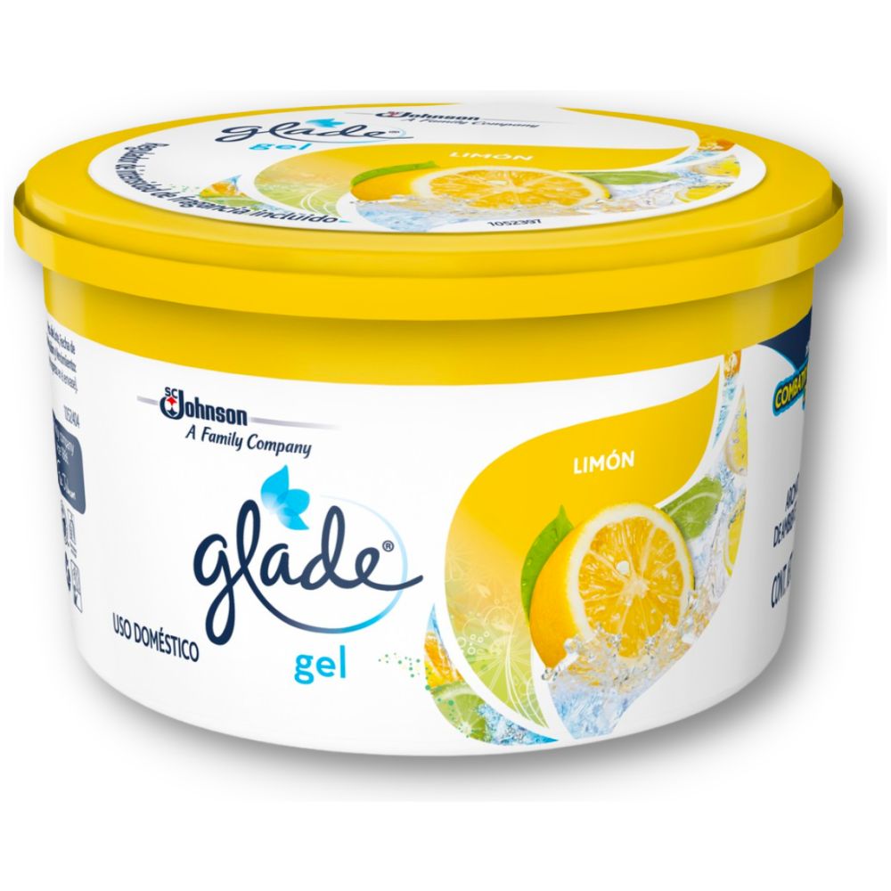 pack 2 glade gel aromatizante limón refrescante 70g