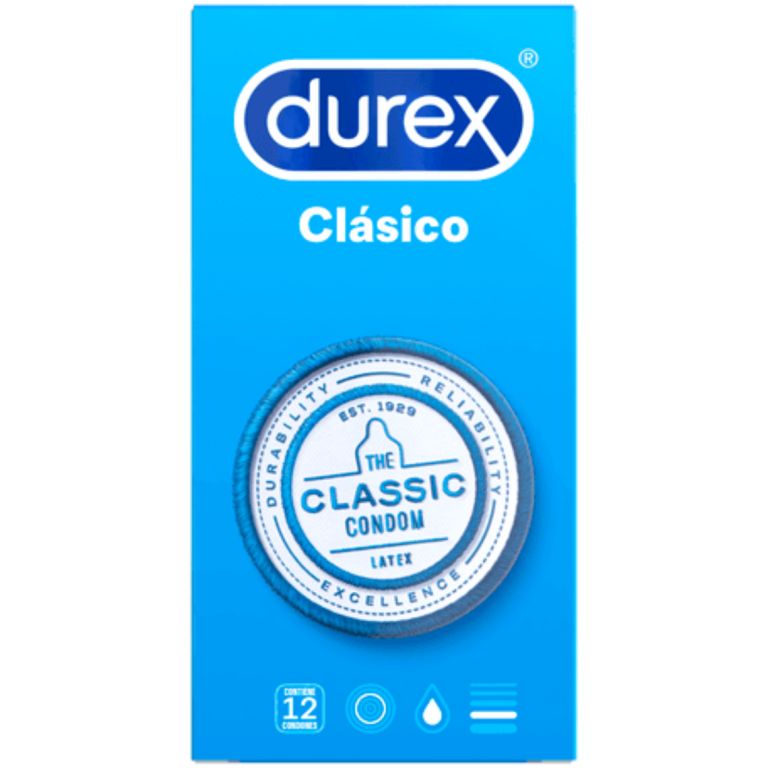 Durex Clasico Condones Preservativos 12 unidades