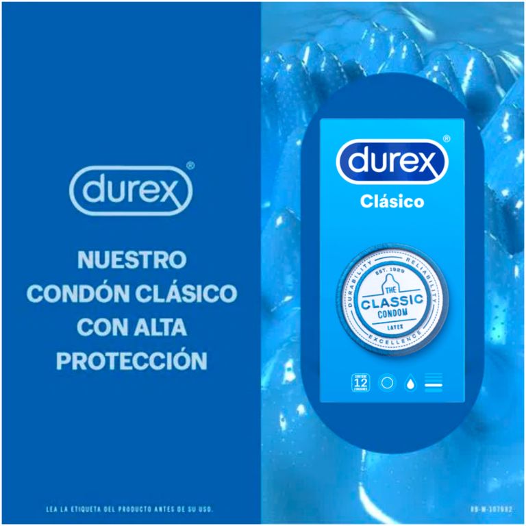 durex clasico condones preservativos 12 unidades
