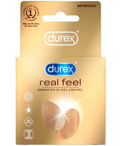 Durex Real Feel Condones Preservativos 3 unidades
