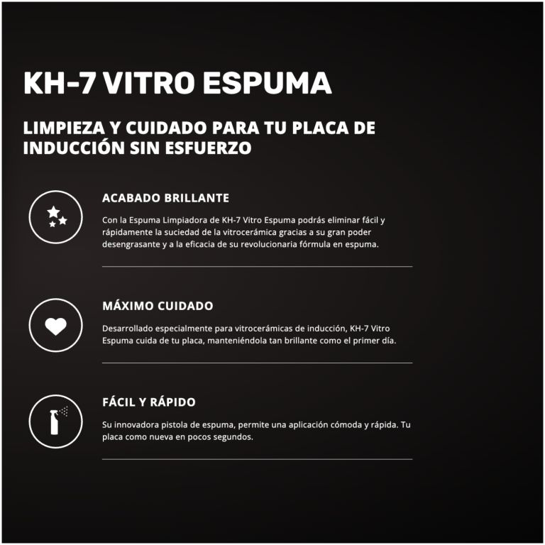 kh-7 limpiador de espuma vitrocerámica pulverizador 750 ml