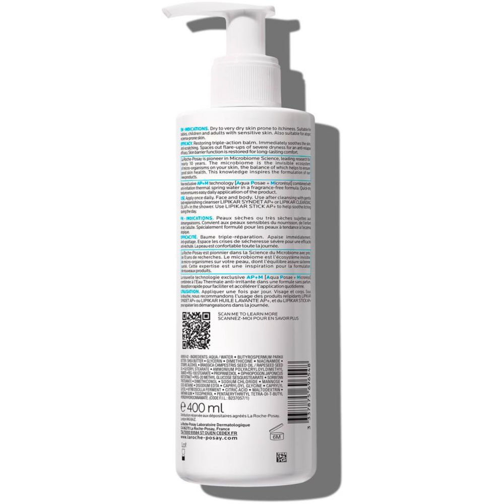 Balsamo Hidratante La Roche-Posay Lipikar Baume Ap+M 400Ml - Imagen 2