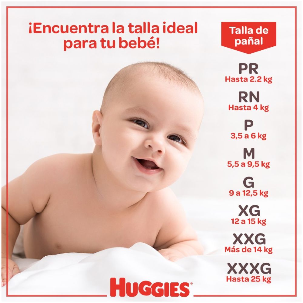 huggies pañales natural care xtra care m 22 unidades (rojo/-)