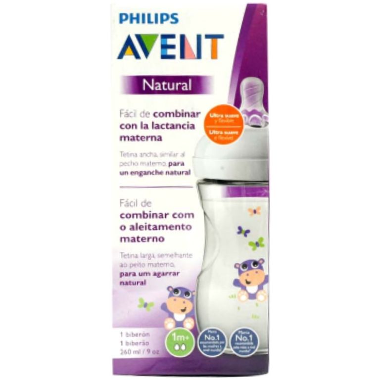 Philips Avent Biberón Natural 260ml 1m+ con diseño