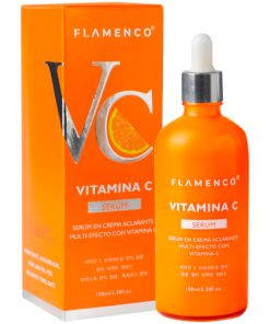 Flamenco Serum Aclarante Vitamina C 100 ml Flamenco Serum Aclarante Vitamina C 100 ml Serum en crema aclarante multi-efecto con vitamina C Hidratante, antiarrugas, para una piel más radiante y brillante Eficacia El Serúm es refrescante y no pegajosa. Contiene vitamina C para resistir la oxidación y los radicales libre. Repara profundamente los músculos dañados, encoge los poros, retrasa el envejecimiento, mejora la firmeza, disminuye las arrugas finas con el tiempo y contiene sericina para complementar el colágeno de la piel.