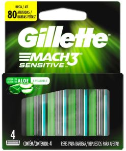 Gillette Repuestos Para Afeitar Mach 3 Sensitive 4 cartuchos
