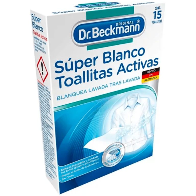 dr. beckmann super blanco toallitas activas 15 toallitas