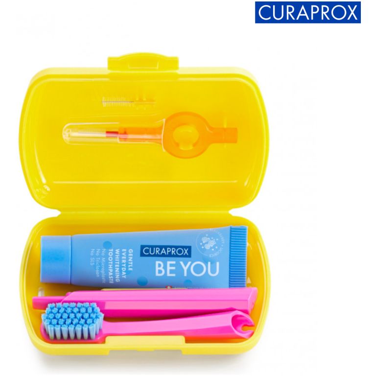 curaprox set de viaje color amarillo