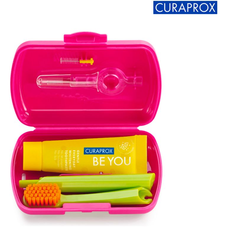 curaprox set de viaje color rojo