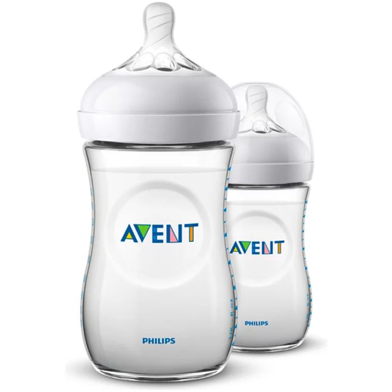pack 02 philips avent biberon natural 260 ml c/u 1m+