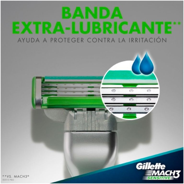 gillette repuestos para afeitar mach 3 sensitive 4 cartuchos